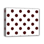 Polka Dots - Bulgarian Rose Red on White Deluxe Canvas 14  x 11  (Stretched)