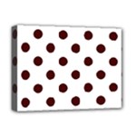 Polka Dots - Bulgarian Rose Red on White Deluxe Canvas 16  x 12  (Stretched)