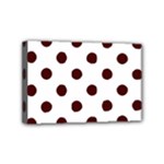 Polka Dots - Bulgarian Rose Red on White Mini Canvas 6  x 4  (Stretched)