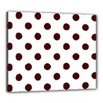 Polka Dots - Bulgarian Rose Red on White Canvas 24  x 20  (Stretched)
