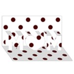 Polka Dots - Bulgarian Rose Red on White MOM 3D Greeting Card (8x4)