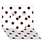 Polka Dots - Bulgarian Rose Red on White Heart 3D Greeting Card (7x5)