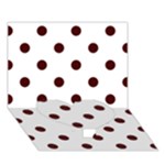 Polka Dots - Bulgarian Rose Red on White Heart Bottom 3D Greeting Card (7x5)