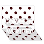 Polka Dots - Bulgarian Rose Red on White YOU ARE INVITED 3D Greeting Card (7x5)