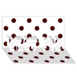 Polka Dots - Bulgarian Rose Red on White BEST SIS 3D Greeting Card (8x4)