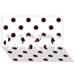 Polka Dots - Bulgarian Rose Red on White PARTY 3D Greeting Card (8x4)