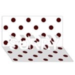 Polka Dots - Bulgarian Rose Red on White SORRY 3D Greeting Card (8x4)