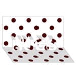 Polka Dots - Bulgarian Rose Red on White HUGS 3D Greeting Card (8x4)