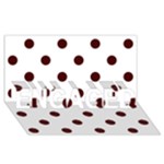 Polka Dots - Bulgarian Rose Red on White ENGAGED 3D Greeting Card (8x4)