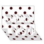 Polka Dots - Bulgarian Rose Red on White THANK YOU 3D Greeting Card (7x5)