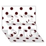 Polka Dots - Bulgarian Rose Red on White TAKE CARE 3D Greeting Card (7x5)