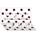 Polka Dots - Bulgarian Rose Red on White Happy New Year 3D Greeting Card (8x4)