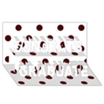 Polka Dots - Bulgarian Rose Red on White Congrats Graduate 3D Greeting Card (8x4)