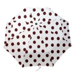 Polka Dots - Bulgarian Rose Red on White Folding Umbrella