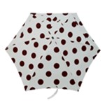 Polka Dots - Bulgarian Rose Red on White Mini Umbrella