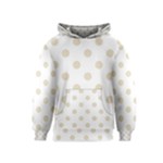 Polka Dots - Pearl Brown on White Kid s Pullover Hoodie
