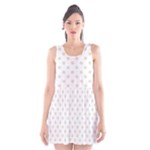 Polka Dots - Pearl Brown on White Scoop Neck Skater Dress