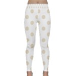 Polka Dots - Pearl Brown on White Yoga Leggings