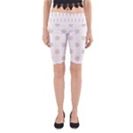 Polka Dots - Pearl Brown on White Yoga Cropped Leggings