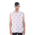 Polka Dots - Pearl Brown on White Men s Basketball Tank Top