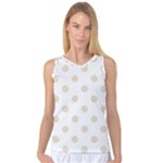Polka Dots - Pearl Brown on White Women s Basketball Tank Top