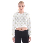Polka Dots - Pearl Brown on White Women s Cropped Sweatshirt