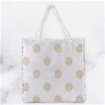Polka Dots - Pearl Brown on White Grocery Tote Bag