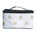 Polka Dots - Pearl Brown on White Cosmetic Storage Case