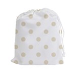 Polka Dots - Pearl Brown on White Drawstring Pouch (XXl)