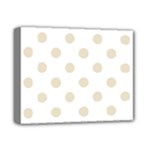 Polka Dots - Pearl Brown on White Deluxe Canvas 14  x 11  (Stretched)
