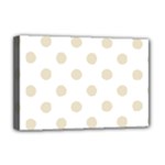 Polka Dots - Pearl Brown on White Deluxe Canvas 18  x 12  (Stretched)
