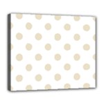 Polka Dots - Pearl Brown on White Deluxe Canvas 24  x 20  (Stretched)