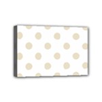 Polka Dots - Pearl Brown on White Mini Canvas 6  x 4  (Stretched)