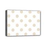 Polka Dots - Pearl Brown on White Mini Canvas 7  x 5  (Stretched)
