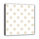 Polka Dots - Pearl Brown on White Mini Canvas 8  x 8  (Stretched)