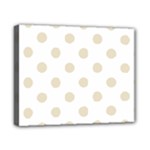 Polka Dots - Pearl Brown on White Canvas 10  x 8  (Stretched)