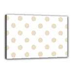 Polka Dots - Pearl Brown on White Canvas 18  x 12  (Stretched)