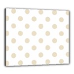 Polka Dots - Pearl Brown on White Canvas 24  x 20  (Stretched)