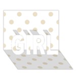 Polka Dots - Pearl Brown on White GIRL 3D Greeting Card (7x5)