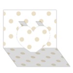 Polka Dots - Pearl Brown on White Heart 3D Greeting Card (7x5)