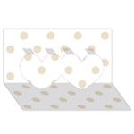 Polka Dots - Pearl Brown on White Twin Hearts 3D Greeting Card (8x4)