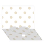 Polka Dots - Pearl Brown on White Heart Bottom 3D Greeting Card (7x5)