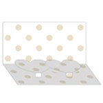 Polka Dots - Pearl Brown on White Twin Heart Bottom 3D Greeting Card (8x4)