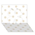 Polka Dots - Pearl Brown on White Clover 3D Greeting Card (7x5)