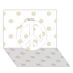 Polka Dots - Pearl Brown on White Peace Sign 3D Greeting Card (7x5)