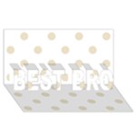 Polka Dots - Pearl Brown on White BEST BRO 3D Greeting Card (8x4)