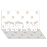 Polka Dots - Pearl Brown on White BEST SIS 3D Greeting Card (8x4)