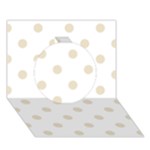 Polka Dots - Pearl Brown on White Circle 3D Greeting Card (7x5)