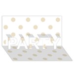 Polka Dots - Pearl Brown on White PARTY 3D Greeting Card (8x4)