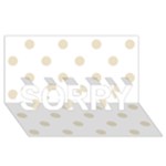 Polka Dots - Pearl Brown on White SORRY 3D Greeting Card (8x4)